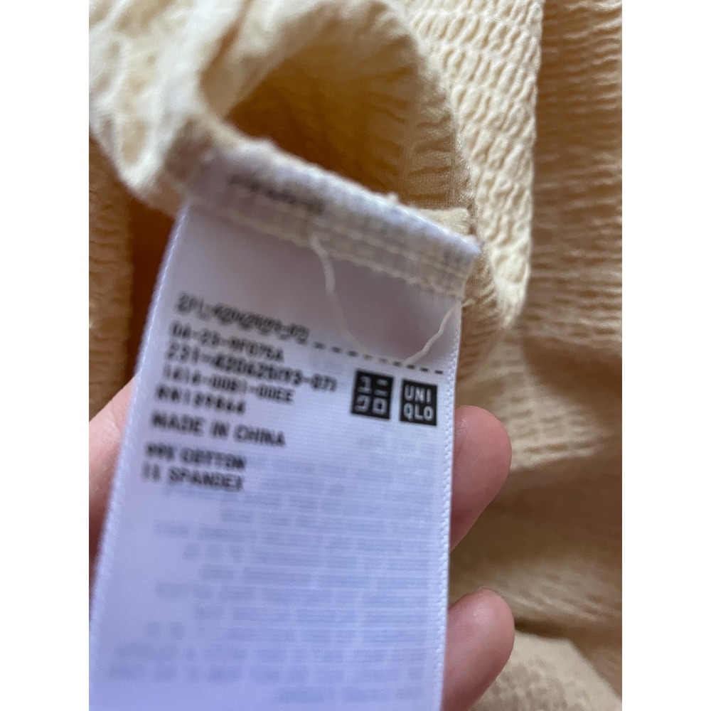 Uniqlo U Lemaire Womens XXS Cream Textured Mock Neck Long Sleeve Top 435425 - Picture 3 of 4